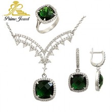 Gümüş zirkon taşlı set